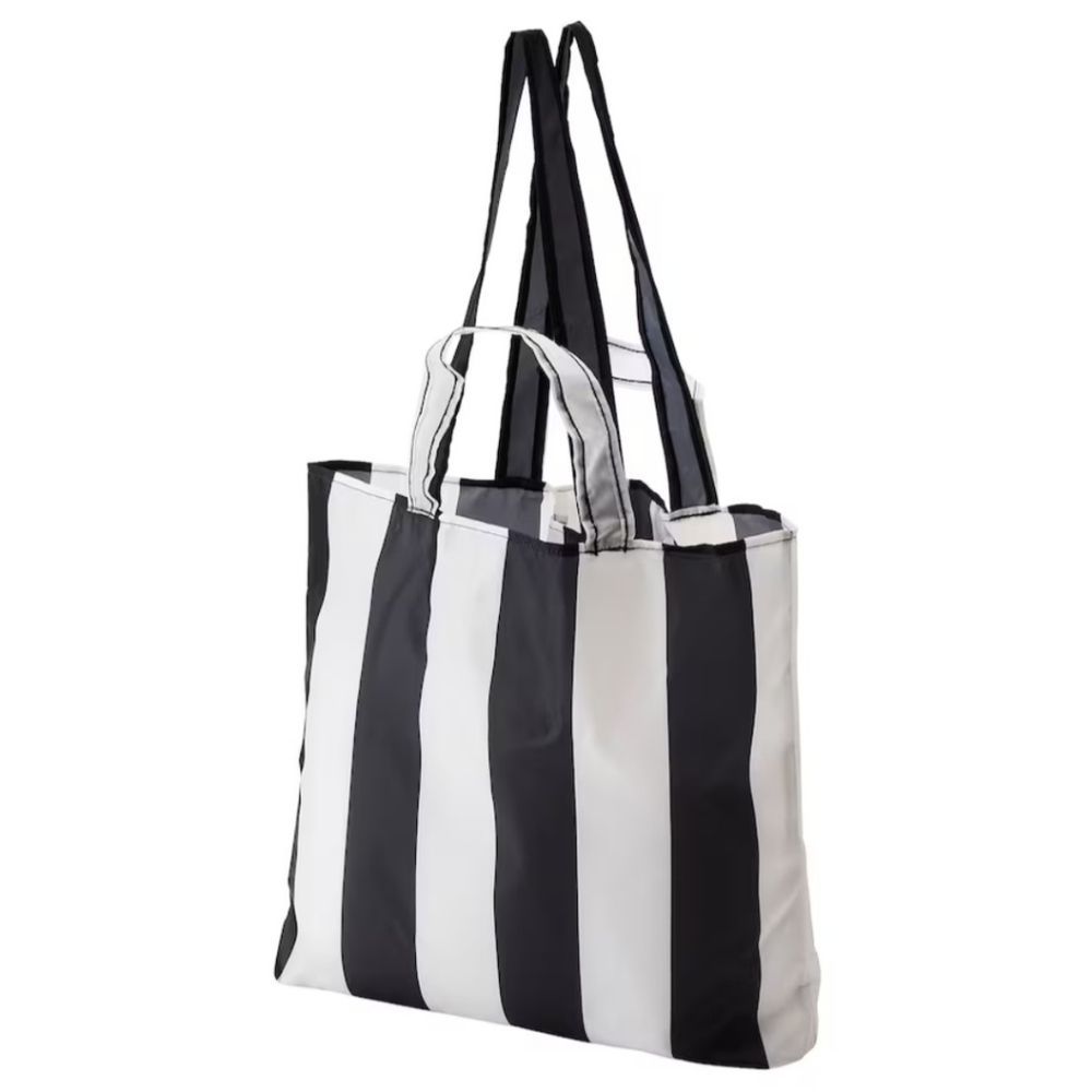 Set of 3 IKEA Bags 1 19-Gallon Blue Frakta & 2 Skyne White & Black Stripes - Picture 3 of 3